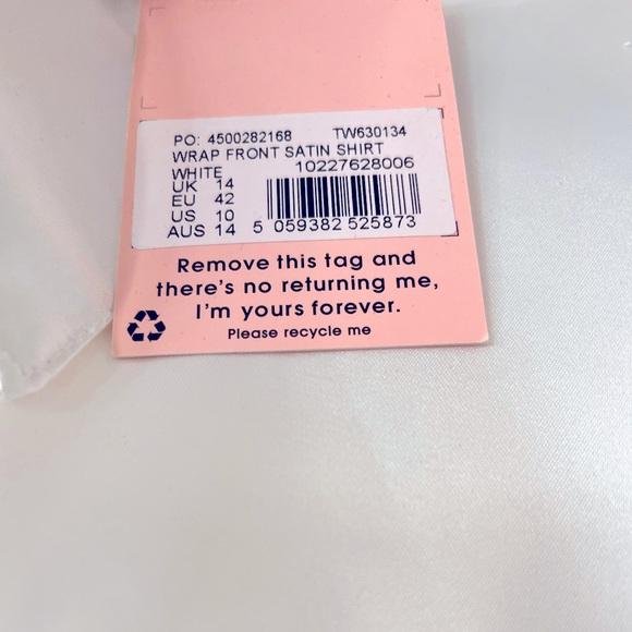 NWT White Satin Wrap Blouse - Picture 4 of 4
